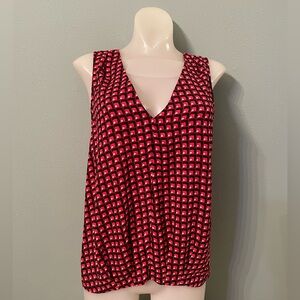 Chelsea28 Red Graphic V-Neck Tank Top